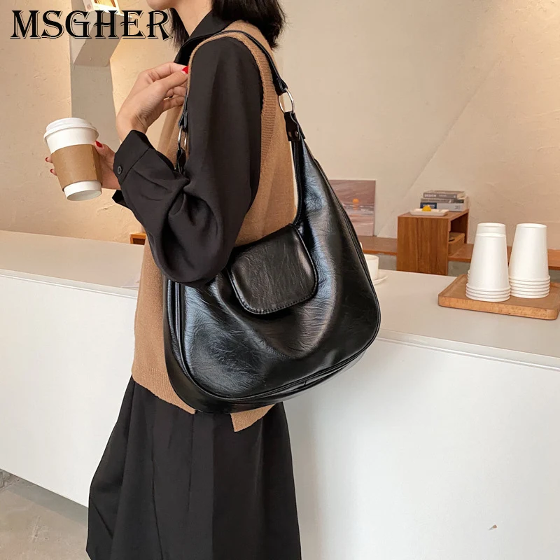 

2022 Winter Trendy Small PU Leather Women's Designer Saddle Handbag Luxury Brand Underarm Shoulder Crossbody Bags Kawaii Totes