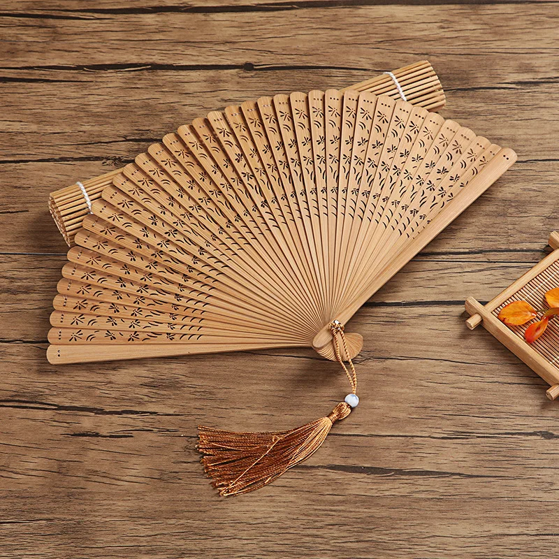 

Personalized Engraved Vintage Wood Hand Fan Foldable Carved Hollow Fan Gift Wedding Bridal Party Favors Pocket Fan