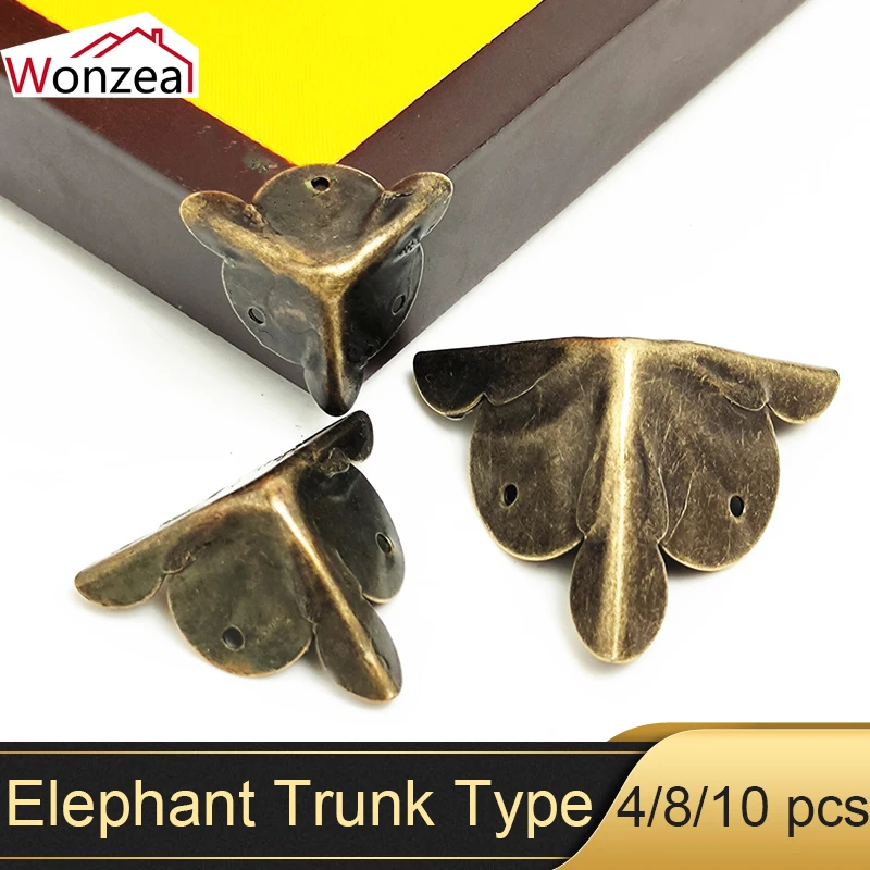 

4/8/10pcs Vintage Iron Decorative Wood Box Case Corner Protector Retro Edge Metal Protection Brackets Cover Furniture Fittings