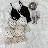 womens cotton underwear tube tops fashion short top french floral comfort tank up girls outdoor sexy top female lingerie