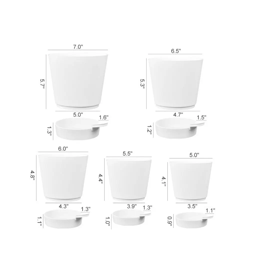 Надежные горшки для растений с самополивом набор из 6 белых горшков дренажным
