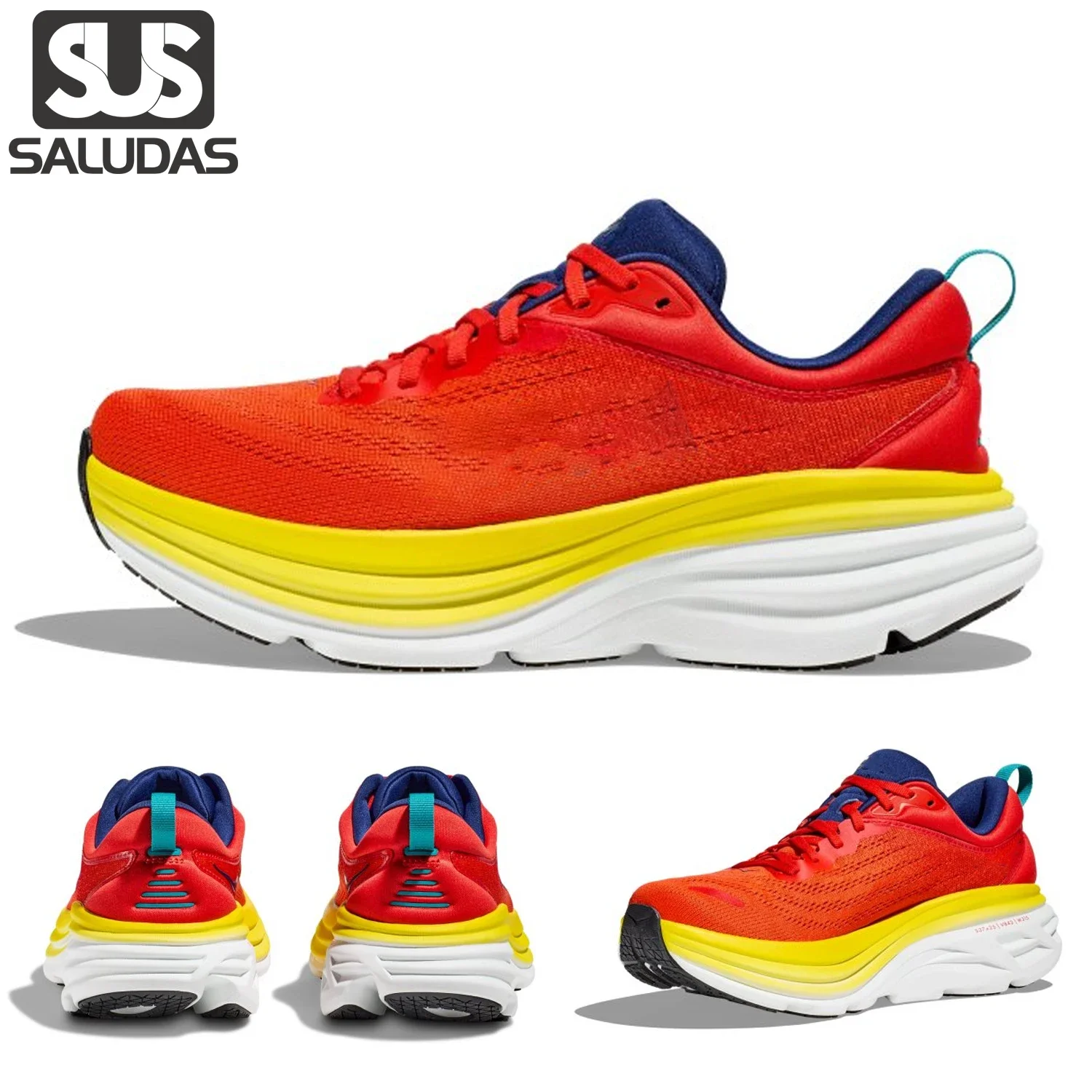

SALUDAS Bondi 8 Running Shoes Men and Women Lightweight Thick-Soled Outdoor Road Jogging Sneakers Unisex Casual Running Sneakers