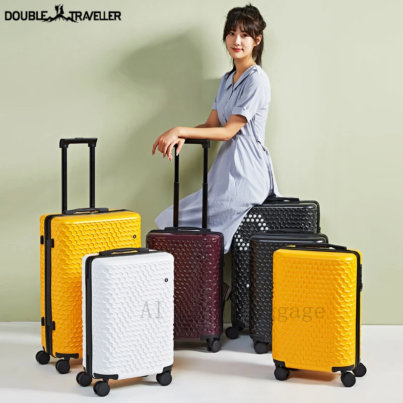 ABS+PC travel suitcase on wheels honeycomb trolley luggage bag 18'' kids trolley case 20inch carry ons cabin suitcase set 24''