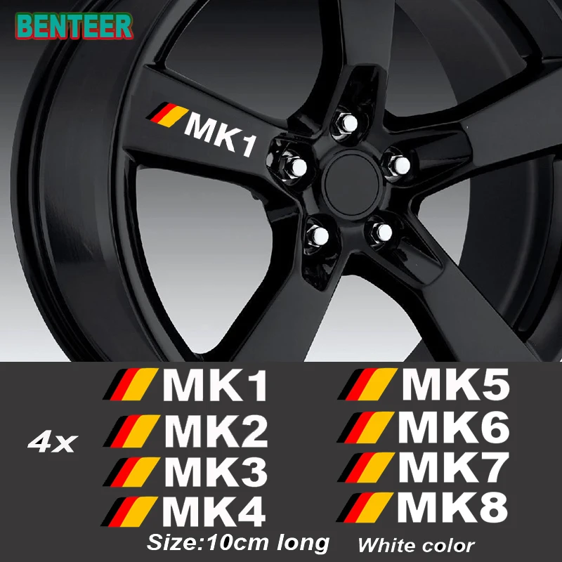 

4 шт. наклейки на автомобильные колеса для Volkswagen R GTI MK1 MK2 MK3 MK4 MK5 MK6 MK7 MK8