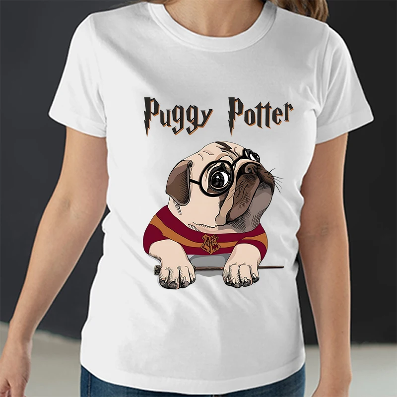 Футболка женская с графическим принтом топ коротким рукавом и собаки смешная