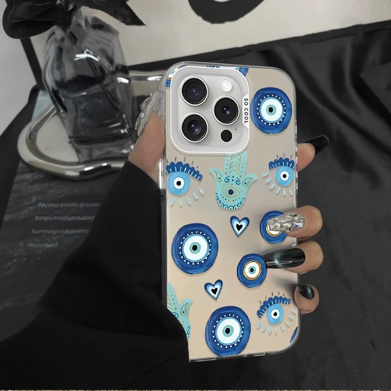 Фото Матовый чехол с глазами для iPhone 16 E 15 Pro Max 14 Plus 13 12 Mini 11 Pro Max XS X 8 7 SE, акриловый силиконовый противоударный жесткий чехол №2