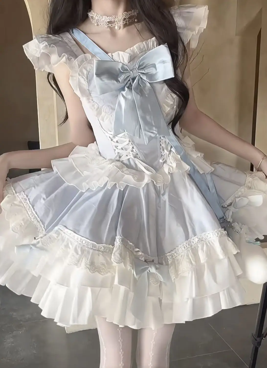 Женское свадебное платье принцессы летнее в стиле &quotЛолита&quot с бантом японском