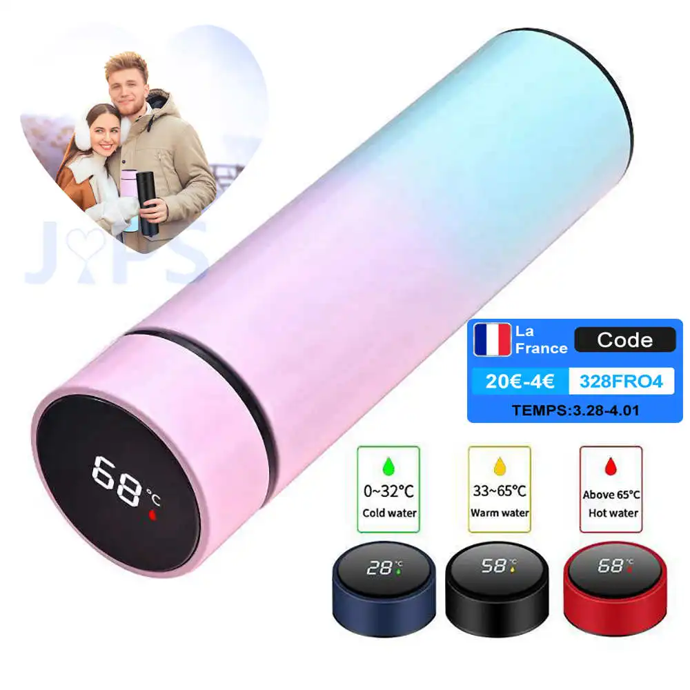 

Smart Stainless Steel Thermos Display Smart Temperature Vacuum Water Bottle Thermos Cup Coffee Cup Smart Thermos Christmas Gift