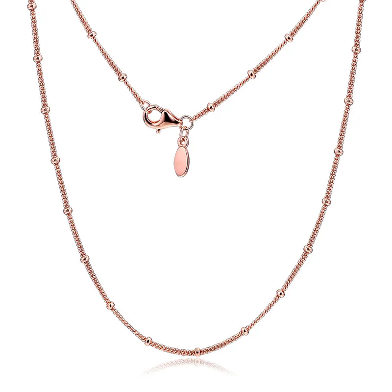 

Free Shipping Chains 925 Fashion Sterling Silver Anime Jewelry 2020 DIY Chain Couple Beads & Charms Female Necklace