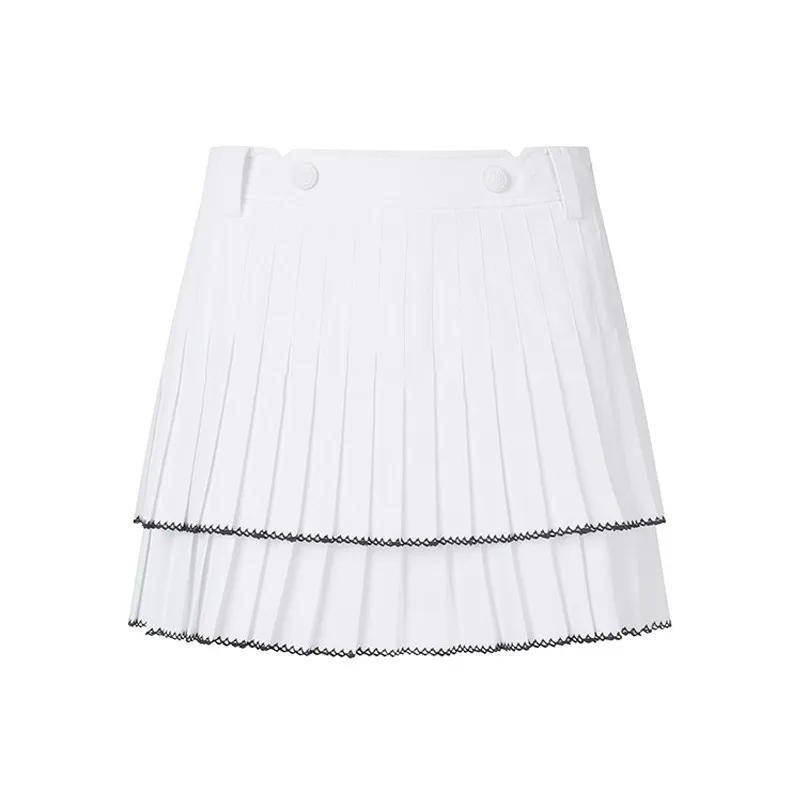 ST golf suit skirt women's summer golf double-layer frills high waist slim breathable pleated sports skirt
