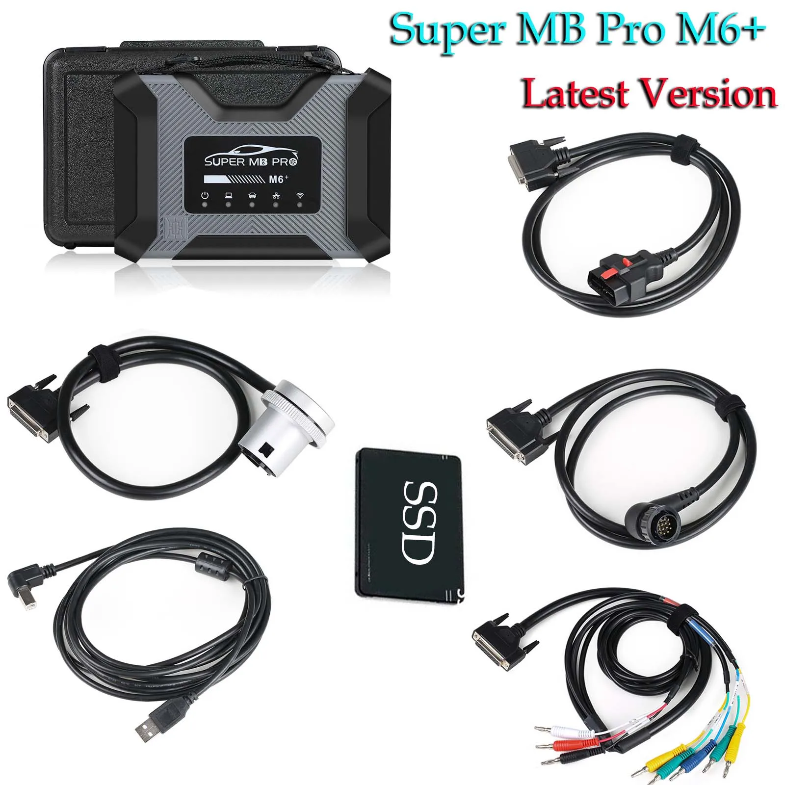 

For W223 C206 W213 Super MB Pro M6+ M6PLUS Wireless Star Diagnosis Tool Full Configuration Work on Both Cars and Trucks