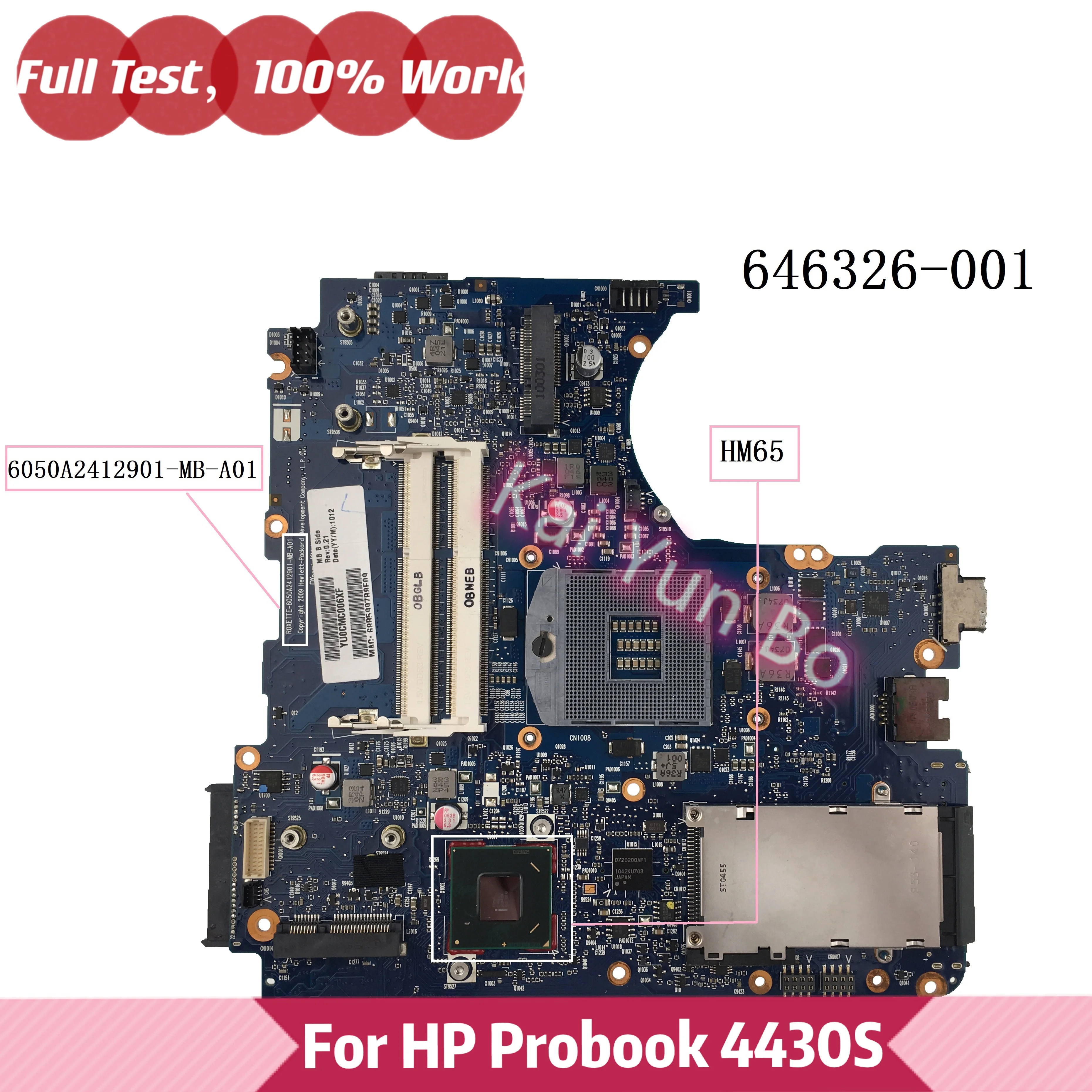 

646326-001 646326-501 Материнская плата для ноутбука HP ProBook 4430S 4330S материнская плата HM65 DDR3 100% протестирована ОК