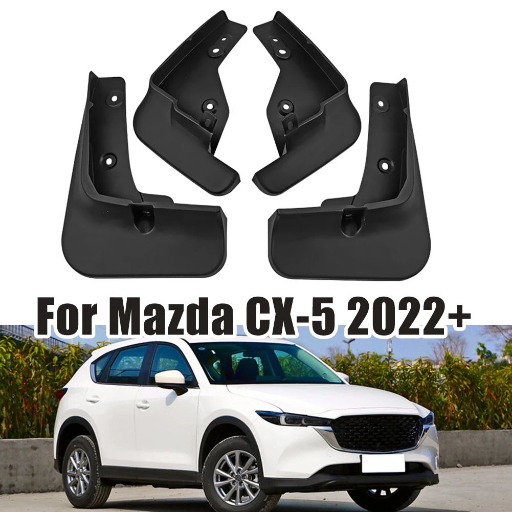 

1x Splash Guards Mud Flaps Guards ABS Black Easy-installation Car Exterior Mudflaps For Mazda CX5 CX-5 SUV 2022+