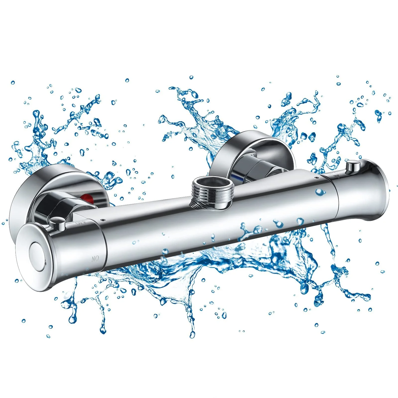 

Kisimixer Thermostatic Shower Mixer, Chrome Bathroom Shower Faucets Bathtub Mixer Wall Mounted Waterfall Bathtub Faucet Up-G 3/4