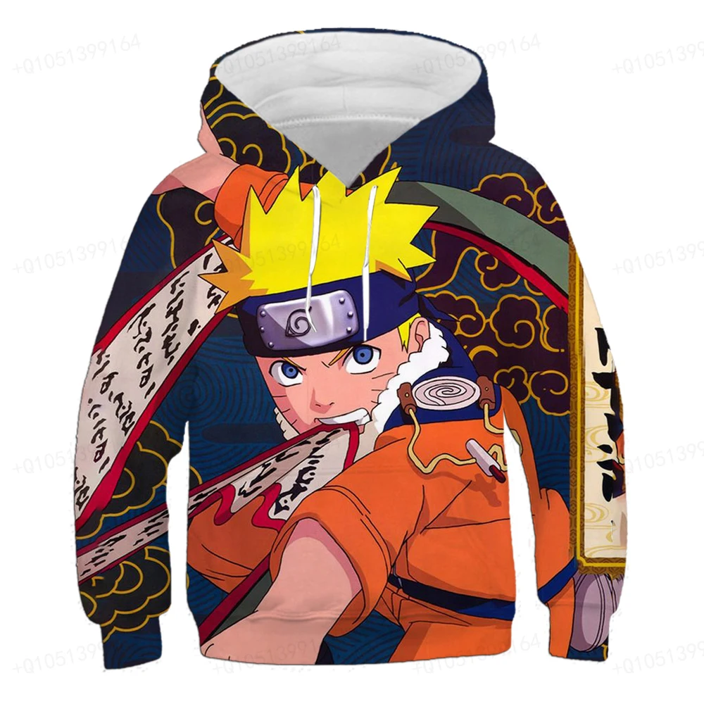 

Naruto Sweatshirt Harajuku Clothing Boys and Girls Hip Hop Hoodie Funny Fashion Vortex Naruto Sasuke Kakashi Boy's Hoodie Y2k