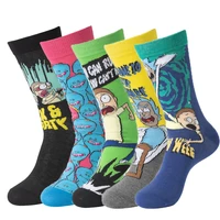 new personality anime cartoon middle tube socks funny hip hop socks fashion skarpety high quality sewing pattern sock size 37 45