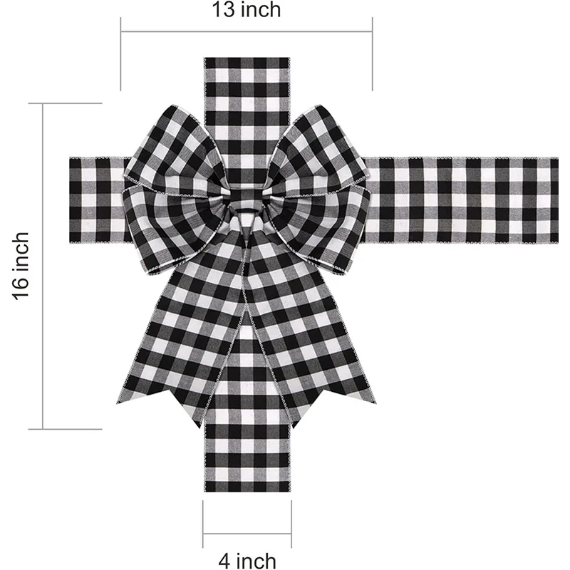 Рождественский декор для входной двери бант имитация льняной ленты