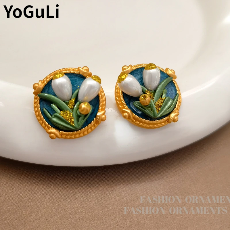 Модные ювелирные изделия винтажные темпераментные серьги в форме цветка для