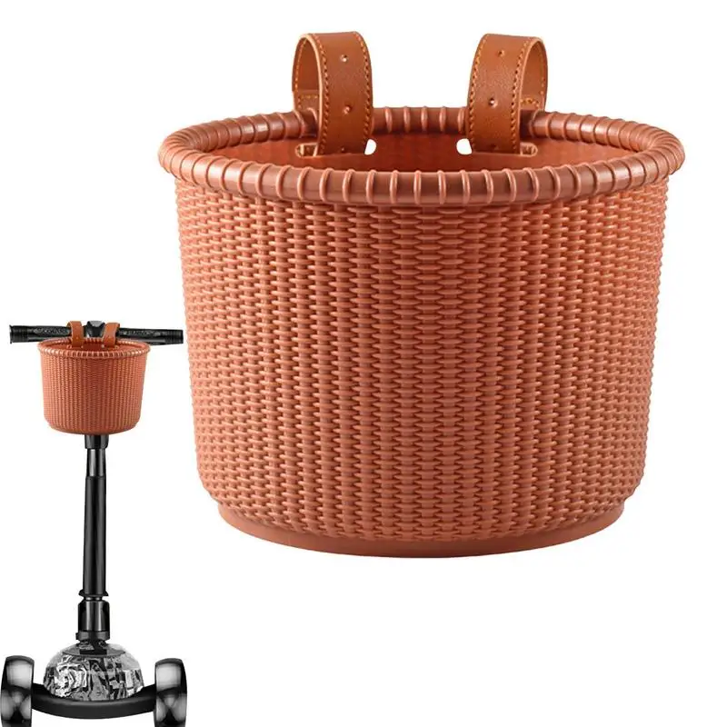 

Детская плетеная велосипедная корзина, ткань раньше для девочек и мальчиков, плетеная корзина, наклейки, аксессуары для украшения велосипеда