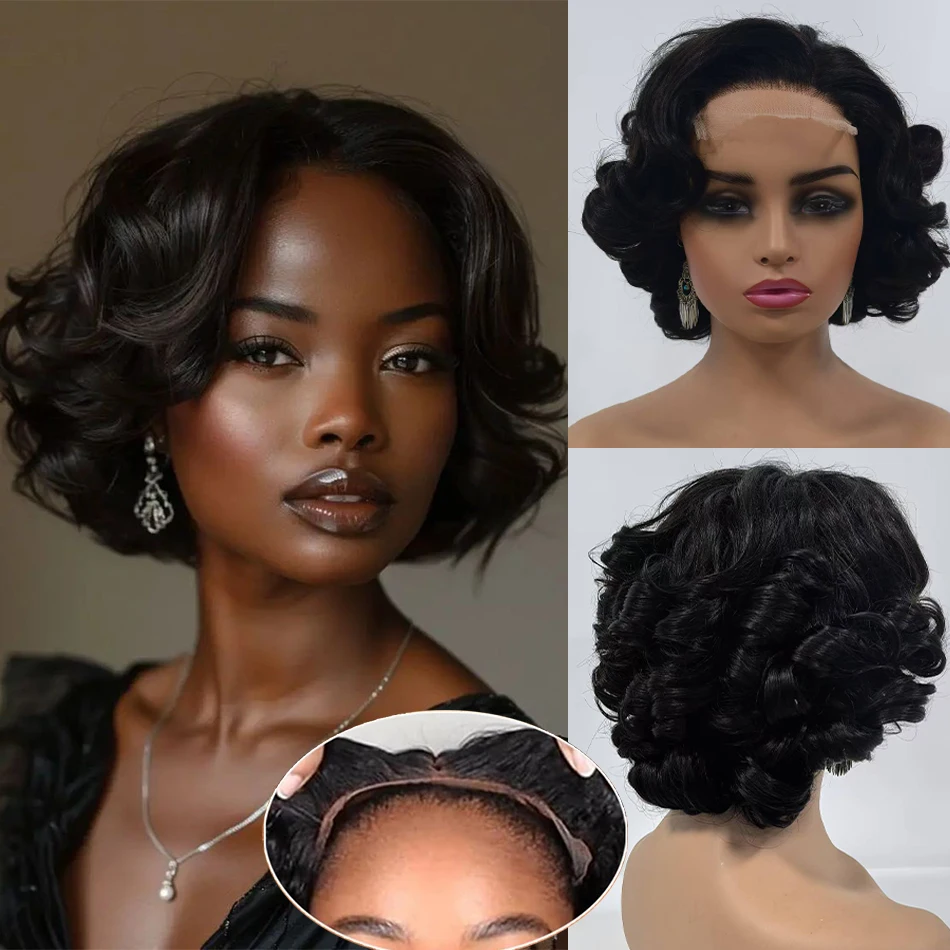 100% бирманские вьющиеся волосы надувные HD парики с кружевной застежкой