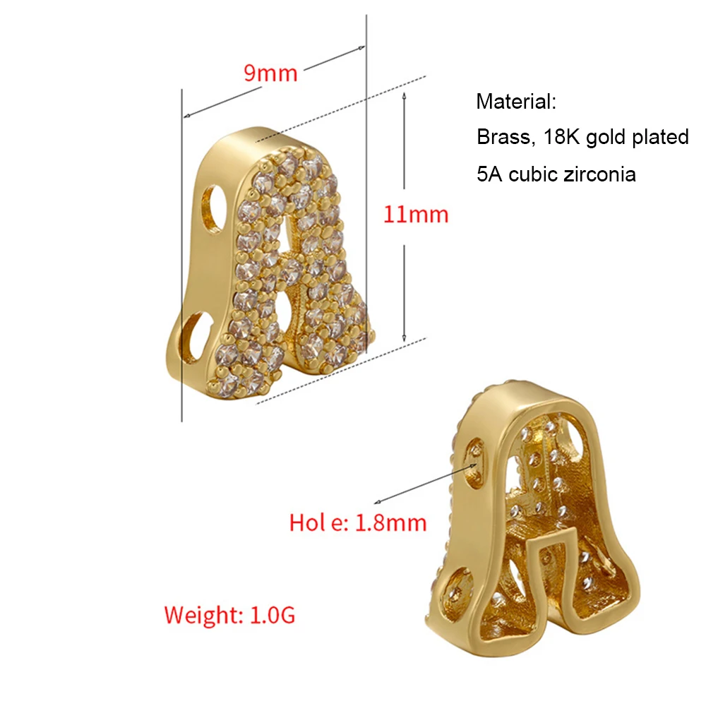 QMHJE латунный буквенный алфавит подвеска-подвеска бусина золотого цвета ожерелье