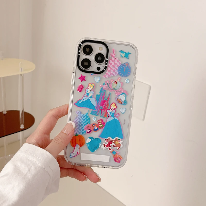 

Прозрачный чехол для телефона с милым мультяшным аниме рисунком девушки животного для iPhone 13 12 11 Pro Max Ударопрочный Мягкий акриловый чехол Coque