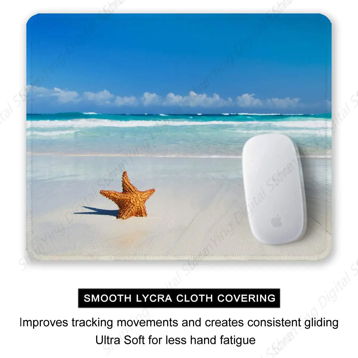 Нескользящий резиновый коврик для мыши с дизайном пляжной и морской звезды