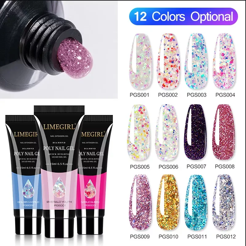 

15ml Poly Nail Gel For Nail Extension Finger Quick Building Gel 24 Colors Poly Nail Gel Extensions Acrylic Gel Polish Nail Art