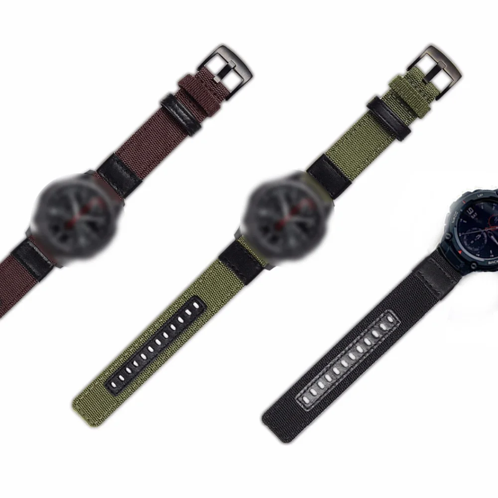 Nylon Canvas Strap For Huami Amazfit T-Rex 2 Smart Watch Band Sports Bracelet For Xiaomi Amazfit T-RexT Rex Pro Correa Wristband
