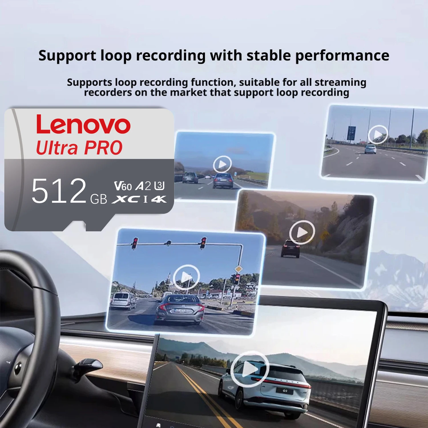 Фото Карта памяти Lenovo High Endurance Micro SD 128 ГБ 256 ГБ 512 ГБ V60 A2 4K Full HD TF для домашней камеры видеонаблюдения, дрона, ПК №4