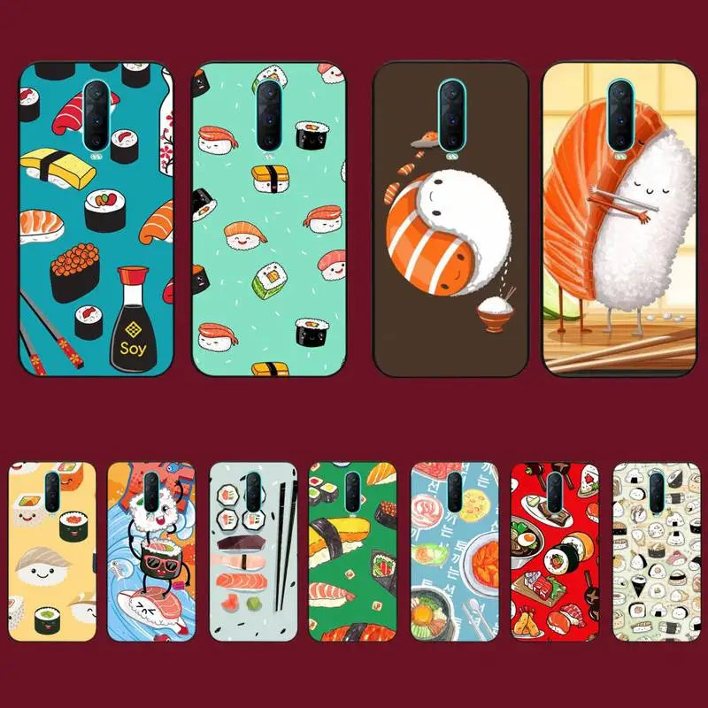 

Food Sushi Phone Case for Vivo Y91C Y11 17 19 17 67 81 Oppo A9 2020 Realme c3