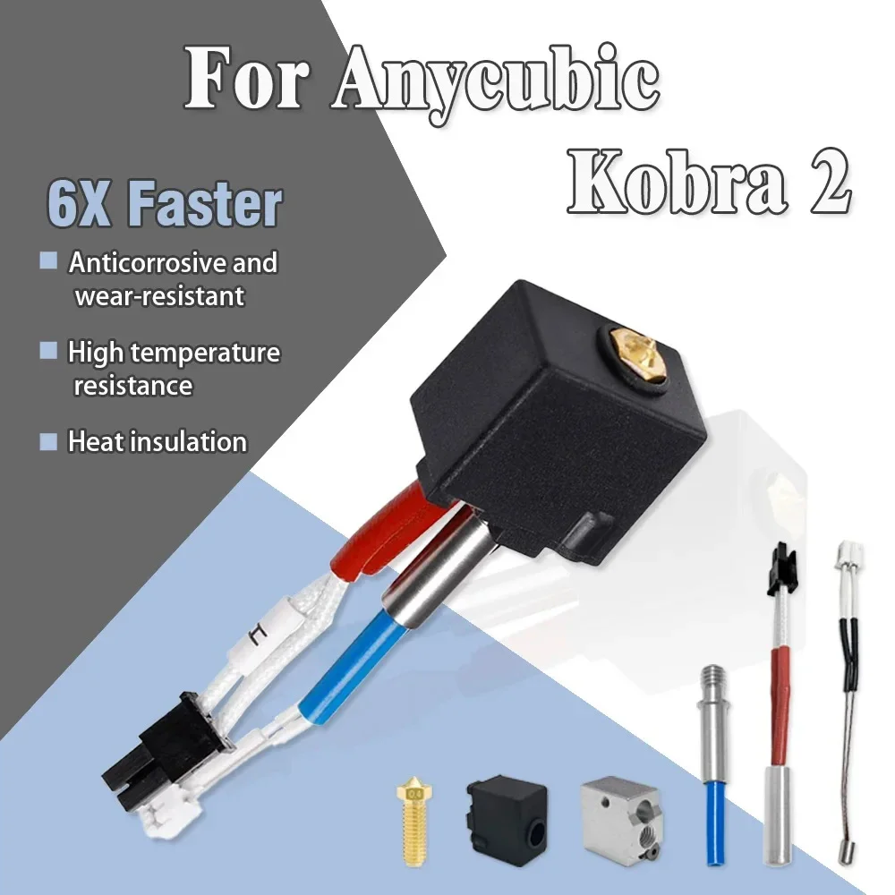 Для Anycubic Kobra 2 Hotend Kit термисторный нагреватель картридж 0 4 мм Печать Hot end для Kobra2 Plus/