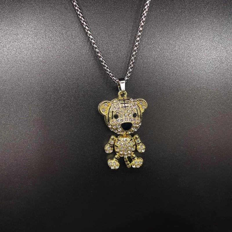 

2022 New Cute Tiger Lifetime Necklace Men's Fashion Personality Limbs Movable Pendant Small Long Sweater Chain Women
