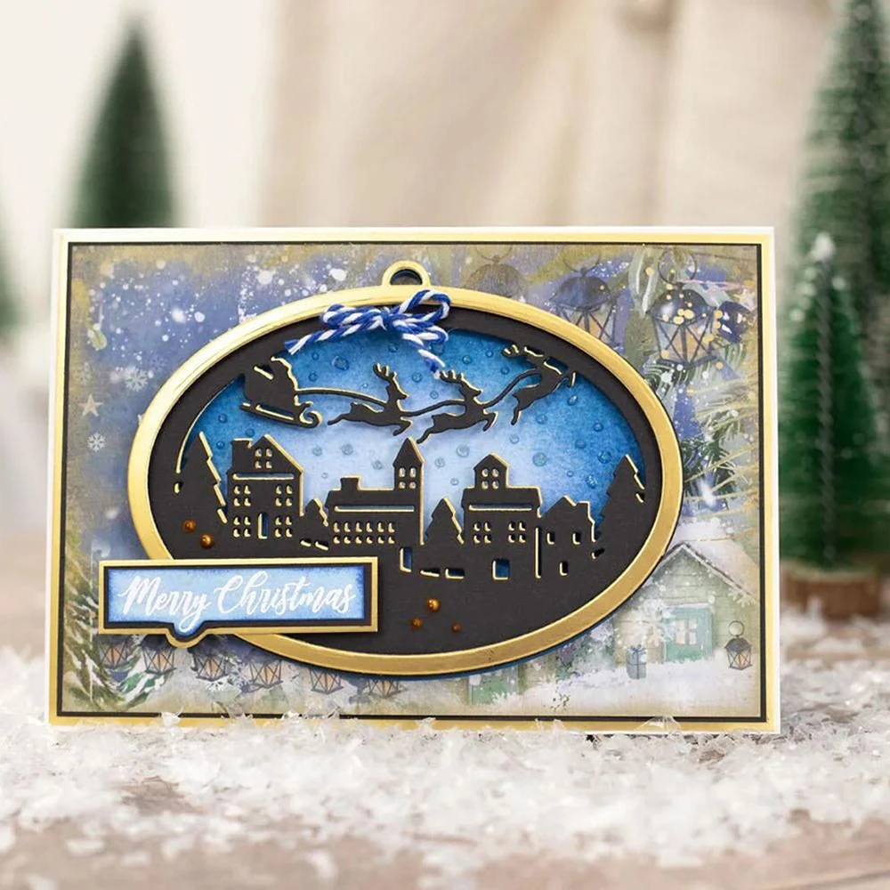 2024 металлические штампы AliliArts рамка для рождественской сцены сделай сам