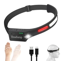 led head torch headlamp usb rechargeable 5 light modes motion sensor headlight waterproof flashlight for running camping hiking