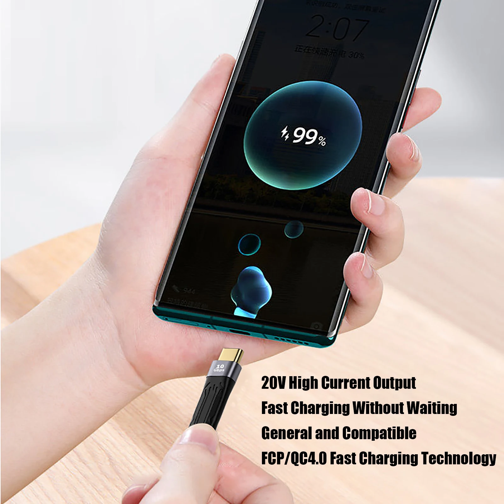 Короткий USB C кабель-Type штекер-штекер быстрая зарядка Gen2 10 Гбит/с кабель FPC дизайн