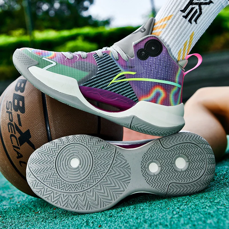 Fashion Rainbow Professional Men's Basketball Shoes Unisex High Top Women Sneakers Platform Men Trainers Shoes Basket Homme 2023