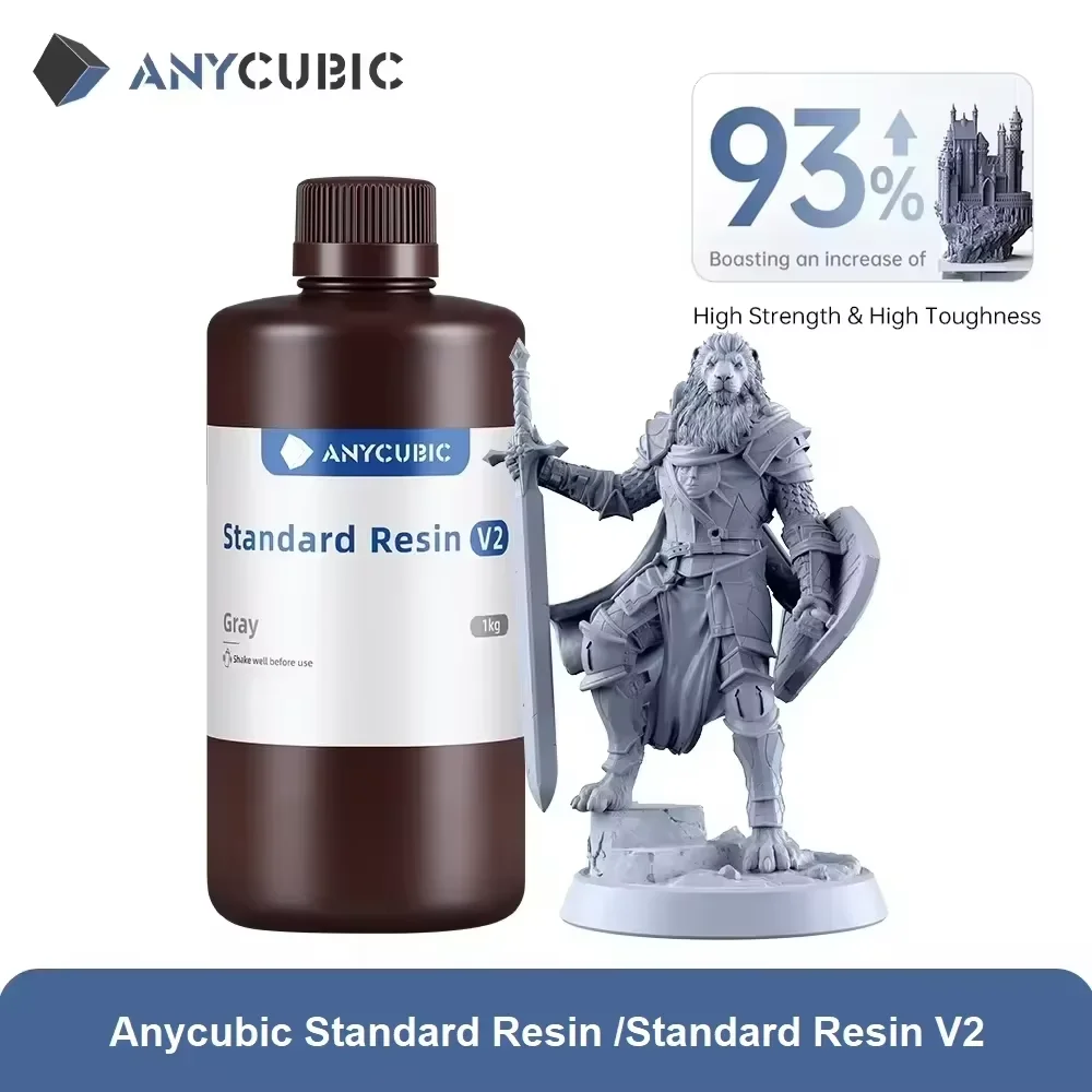 Anycúbico 405nm resina padrão uv/resina padrão v2 para impressora 3d lcd fóton mono 7 resina de impressão 3d resina sensível uv 1kg