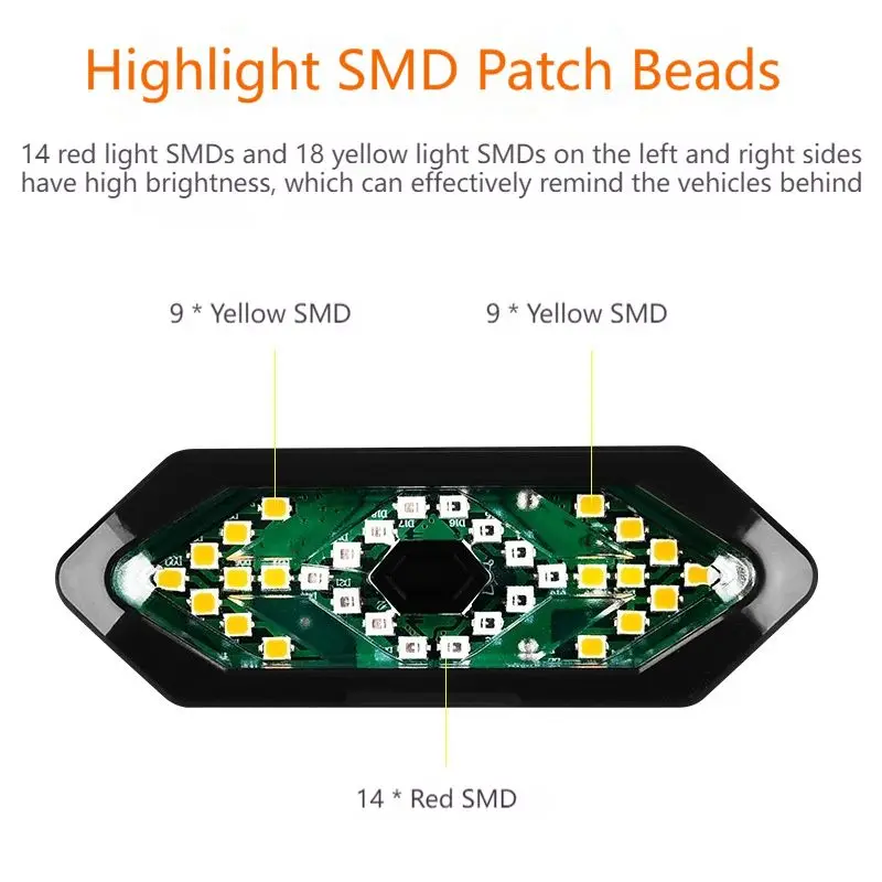 

Bicycle Turn Signal USB Charging Bicycle Tail Light LED Wireless Remote Control Turn Signal Warning Light Cycling Equipment