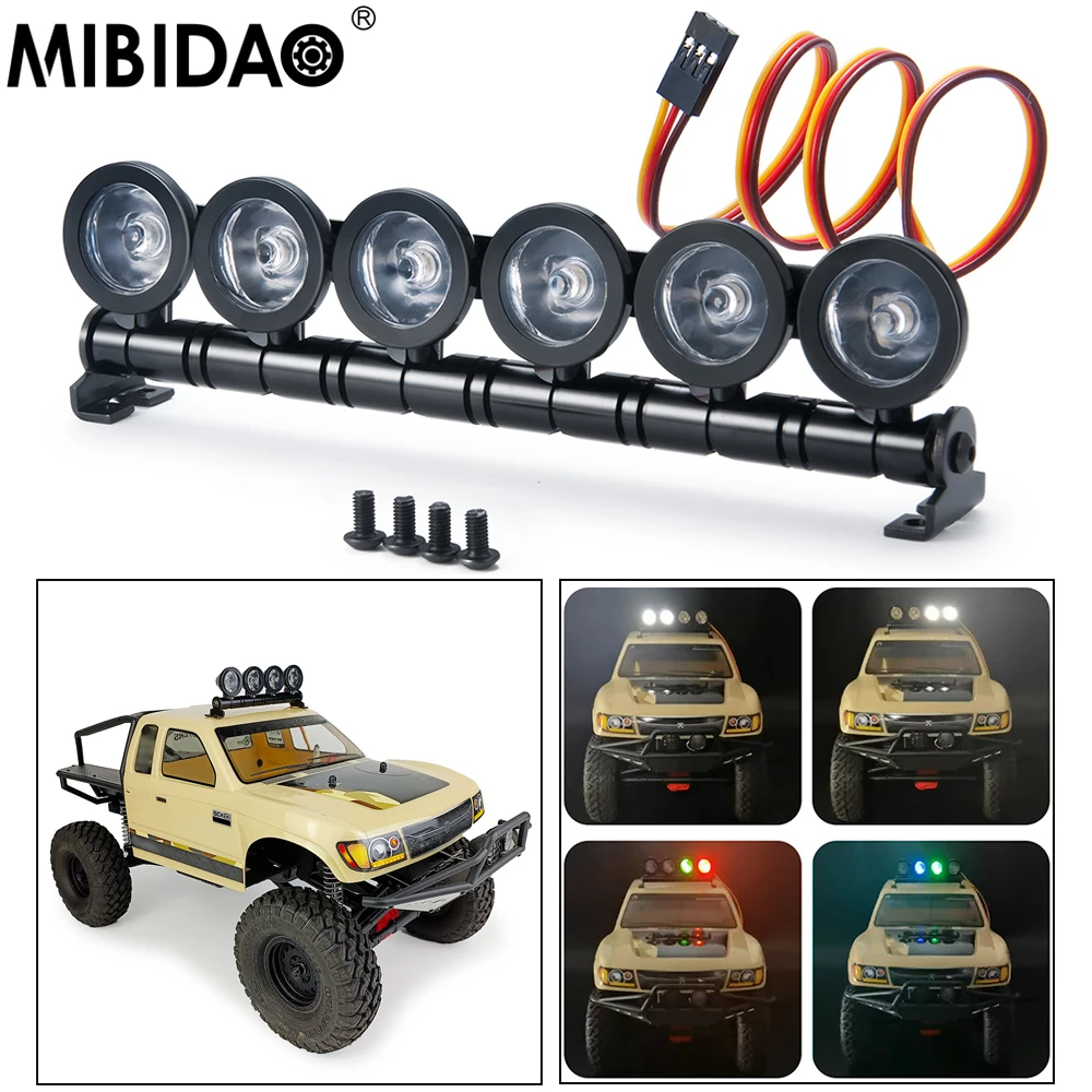 

MIBIDAO радиоуправляемая фотовспышка 4/1/10 LED с кронштейном для 90046 TRX4 TRX6 Axial SCX10 SCX10 III Wrangler Gladiator Bronco
