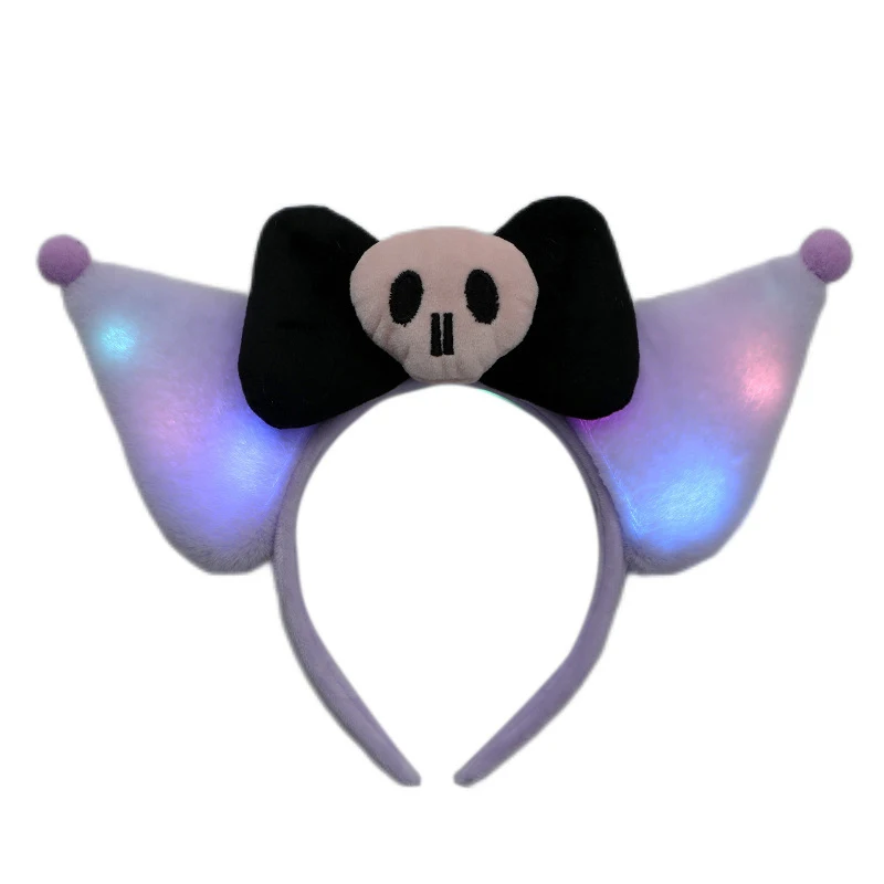 

Kawaii Kuromi Хэллоуин светящийся ободок для волос аниме Sanrio Детская повязка для волос Мультфильм ролевые игры аксессуары для волос милая девочка фестиваль подарок