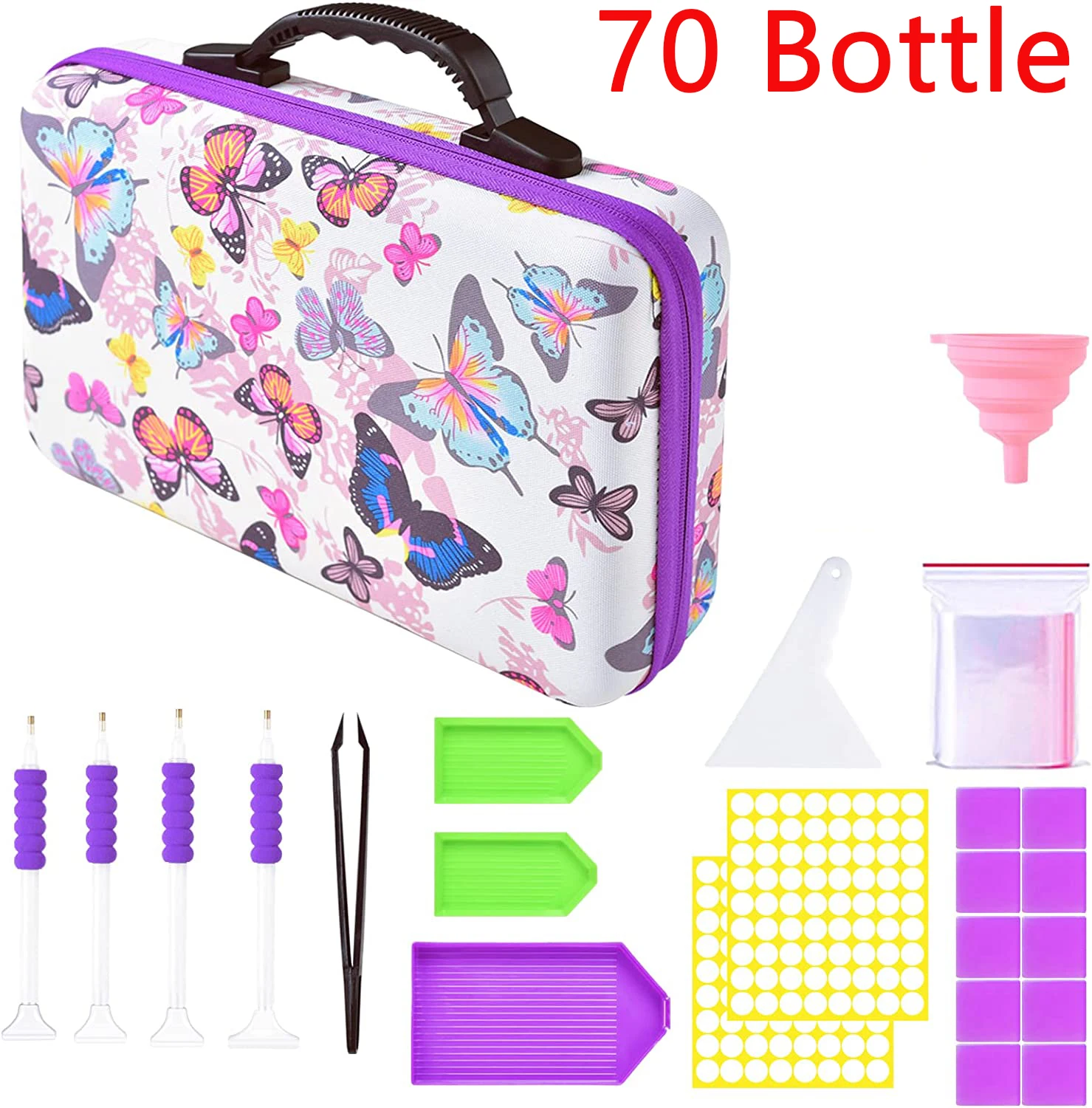 

60/70 бутылок, аксессуары для алмазной живописи, контейнер на молнии, сумка для хранения, новые бутылки чемодана 5D, инструмент для вышивки бабочками
