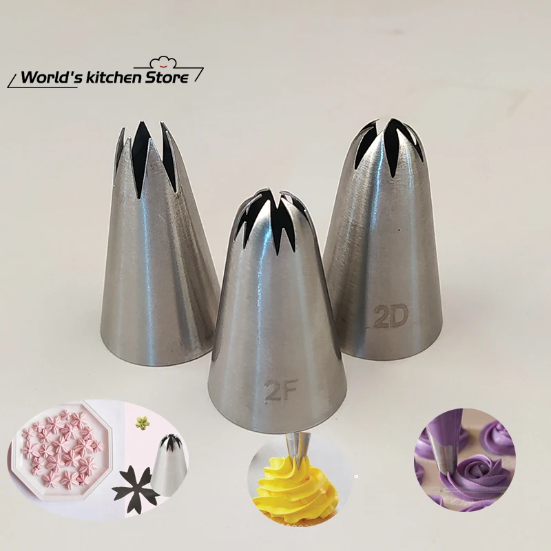 

Rose Flower Cake Decorating Icing Tips Cupcake Nozzles 1M+2D+2F Baking Decorations Russian Nozzles Cream Cake Cookie Tip
