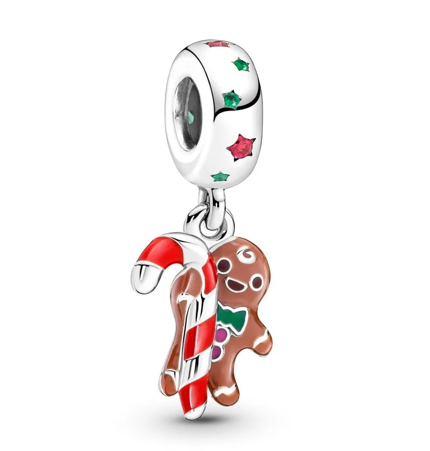 

Original Gingerbread Man Dangle Beads Charm Fit Pan Women 925 Sterling Silver Bracelet Bangle Jewelry