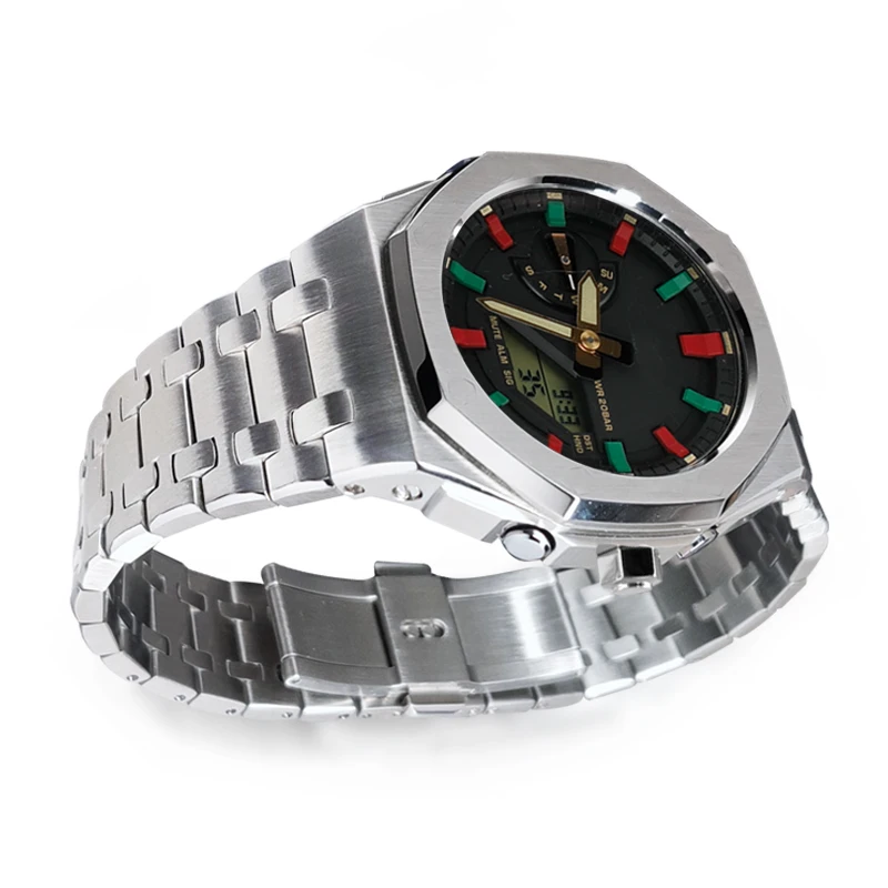 Модифицированный комплект GA2100 для Casio G-SHOCK GA-2100 GA-2110 GA-B2100, мужской твердый корпус из нержавеющей стали, ремешок, металлический сменный браслет (art.: 3920d33dc403f) - 3920d33dc403f