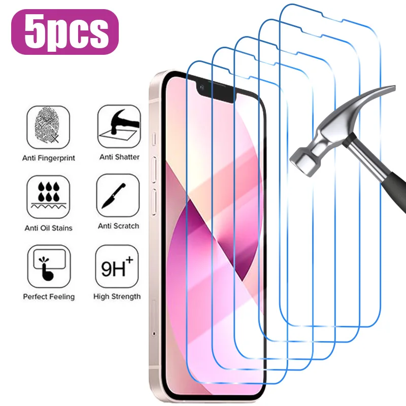 

Защитное стекло для Iphone 14, 13, 12, 11 Pro Max, Xs, Xr Mini, 5 шт.