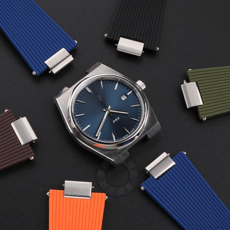 Резиновый браслет для Tissot PRX Super player T137.407/410, мужской ремешок для часов, запасные части, металлический быстросъемный браслет