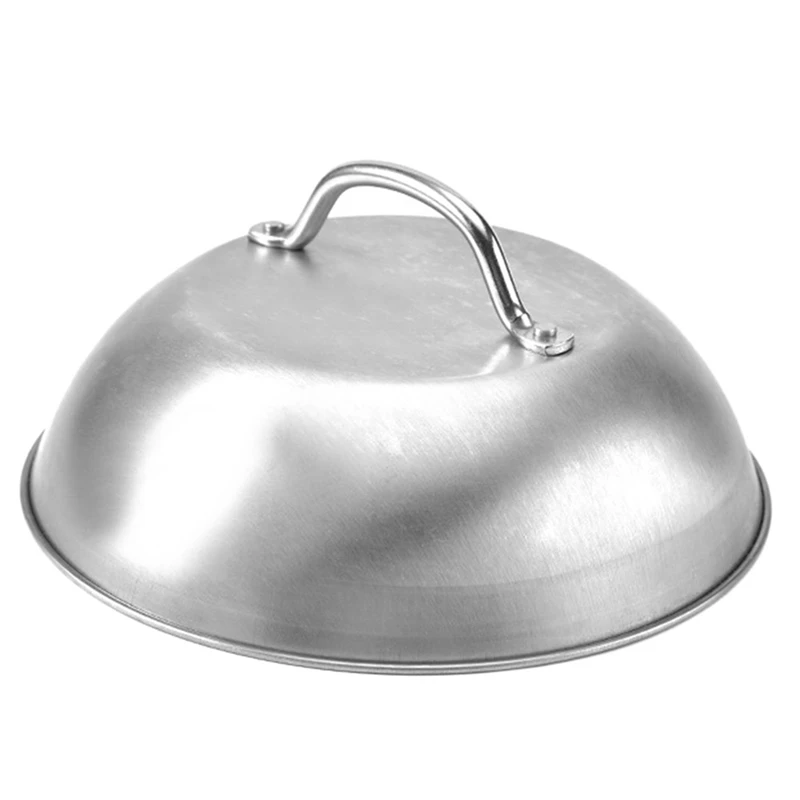 

New 4X Stainless Steel Steak Cover Thicken Western Restaurant Western Food Cover Hand Handle Steak Cover Hemispherical Cover