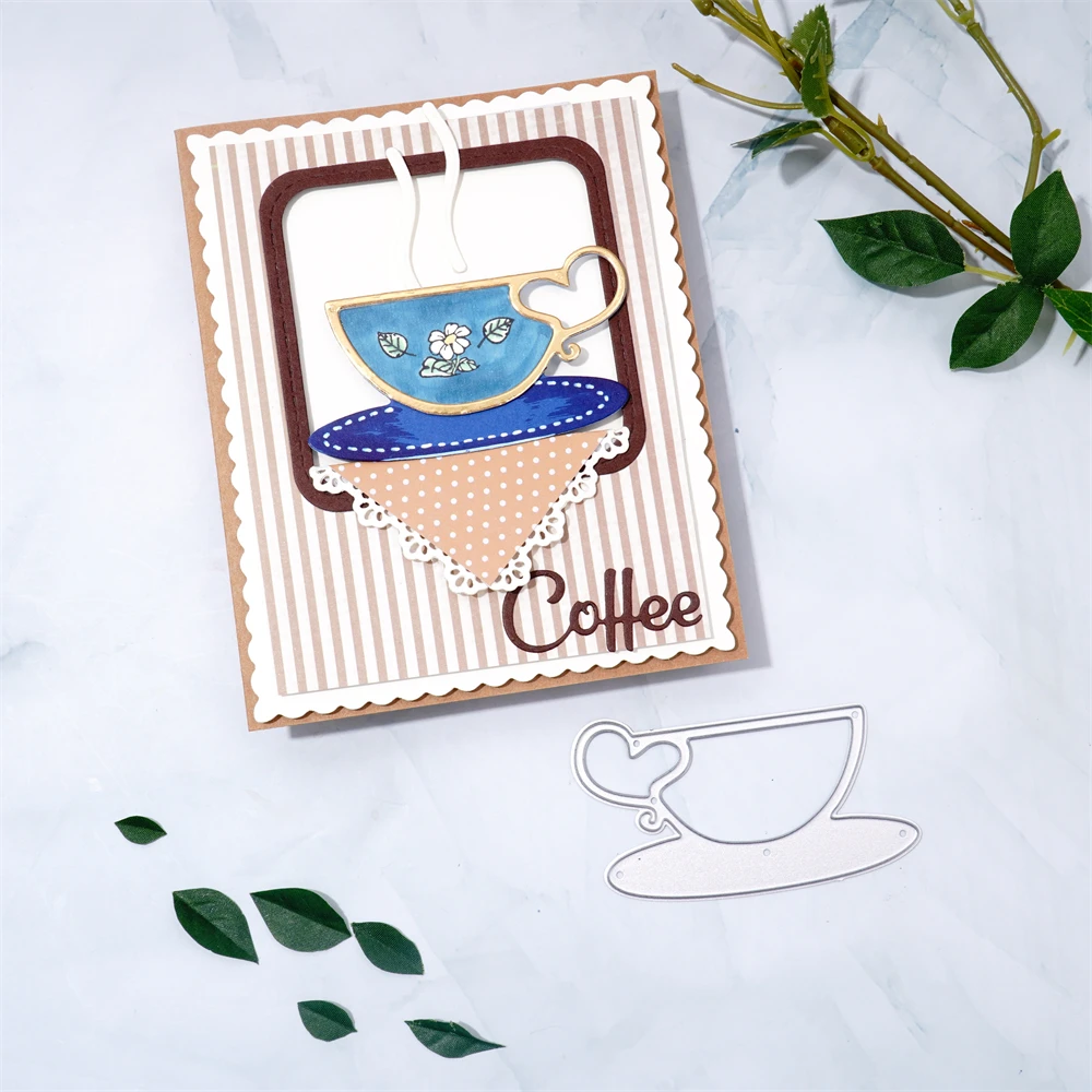 InLoveArts Любовь Сердце кофейная чашка металлические вырезанные штампы DIY