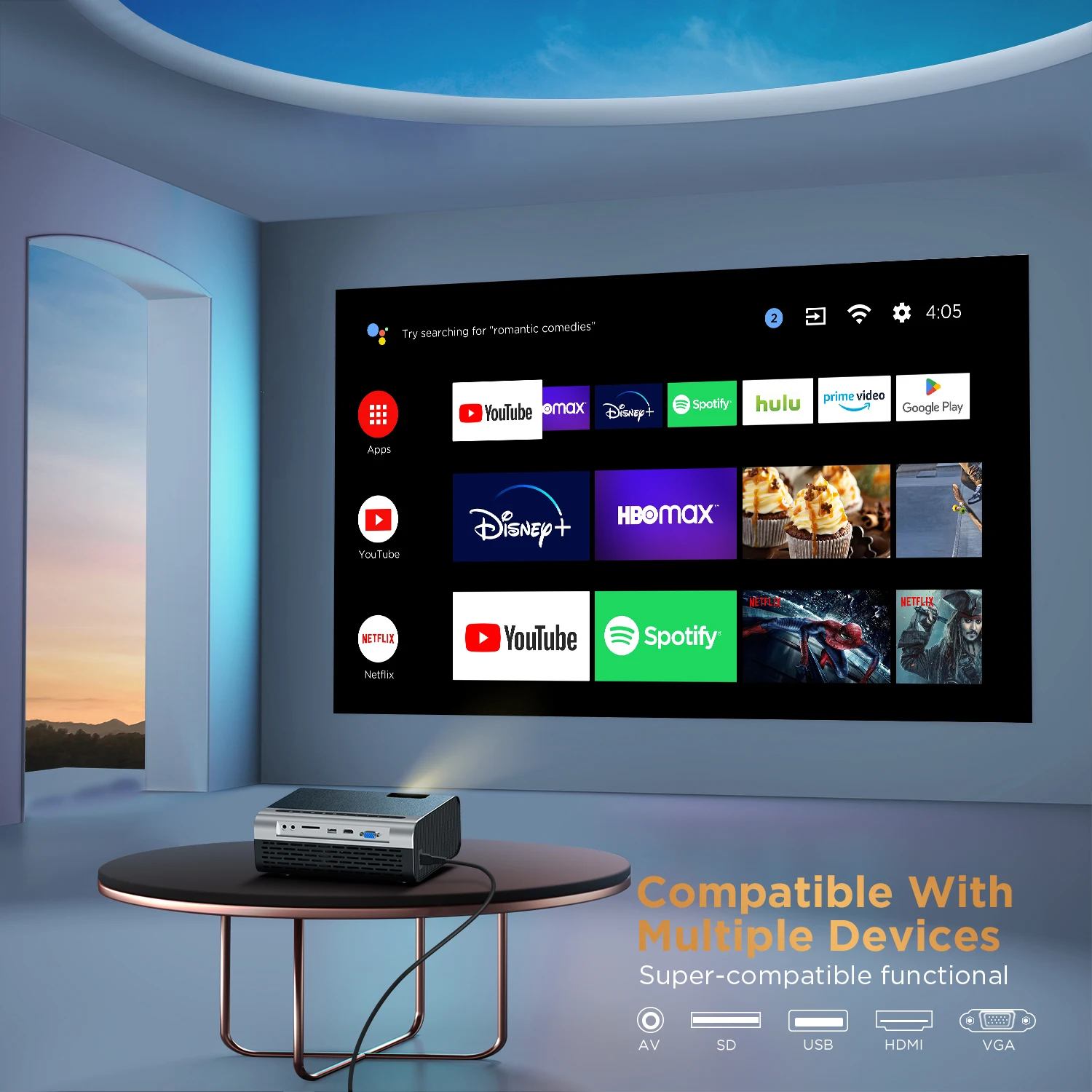 Проектор ULTIMEA 5G WiFi с поддержкой 1080P проектор для смартфона Full HD наружный